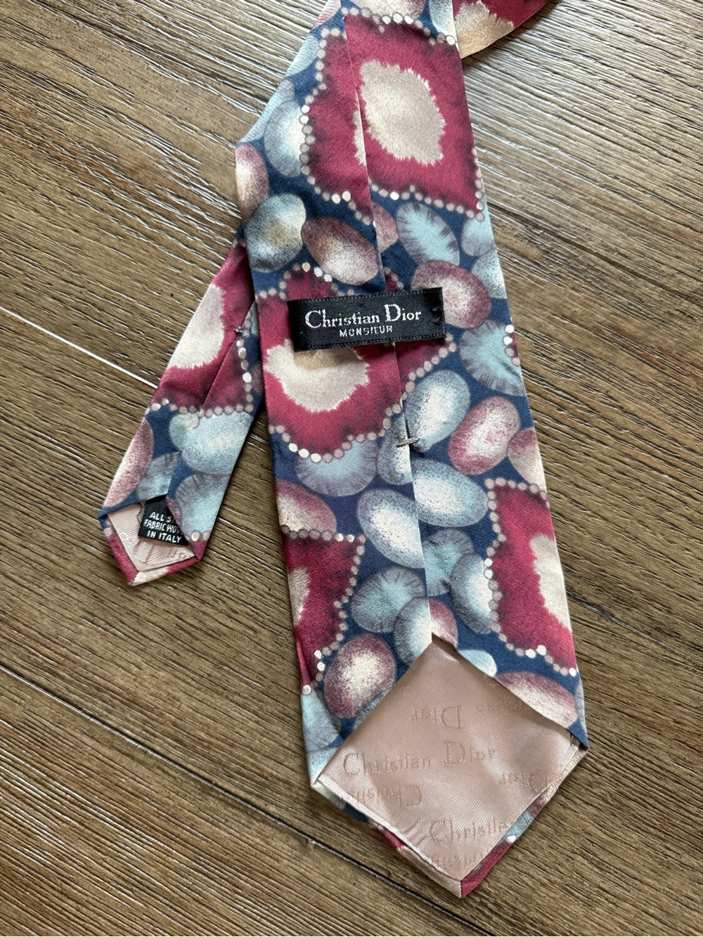 Christian Dior Men’s Vintage 90’s Multicolor Silk Tie - Geometric Pattern